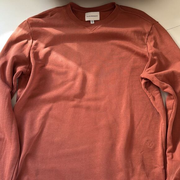 Club Monaco Rust Cotton French Terry Sweatshirt Medium - Picture 3 of 7